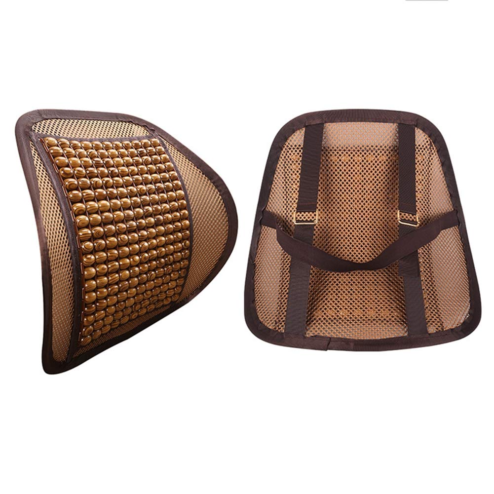Car Seat Cushions  Lumbar Support, Sheepskin, Wood Beads –